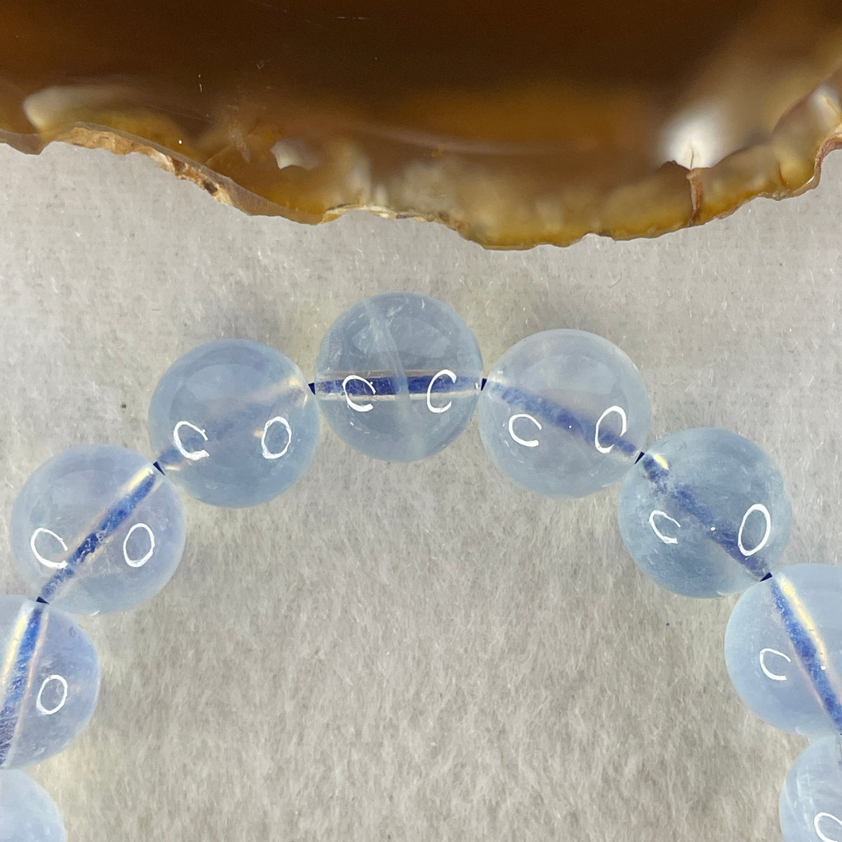 Certified Natural Average Grade Aquamarine Beads Bracelet | 15.5cm Strand of 17 Beads 11.8mm (36.48g | Serene Calm, Fluid Communication & Water Element Energy Shield)