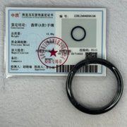 Type A Highly Translucent Black Grey Wuji Jadeite Baby Bangle 12.46g Internal Diameter 36.5mm 7.2 by 5.1mm - Huangs Jadeite and Jewelry Pte Ltd
