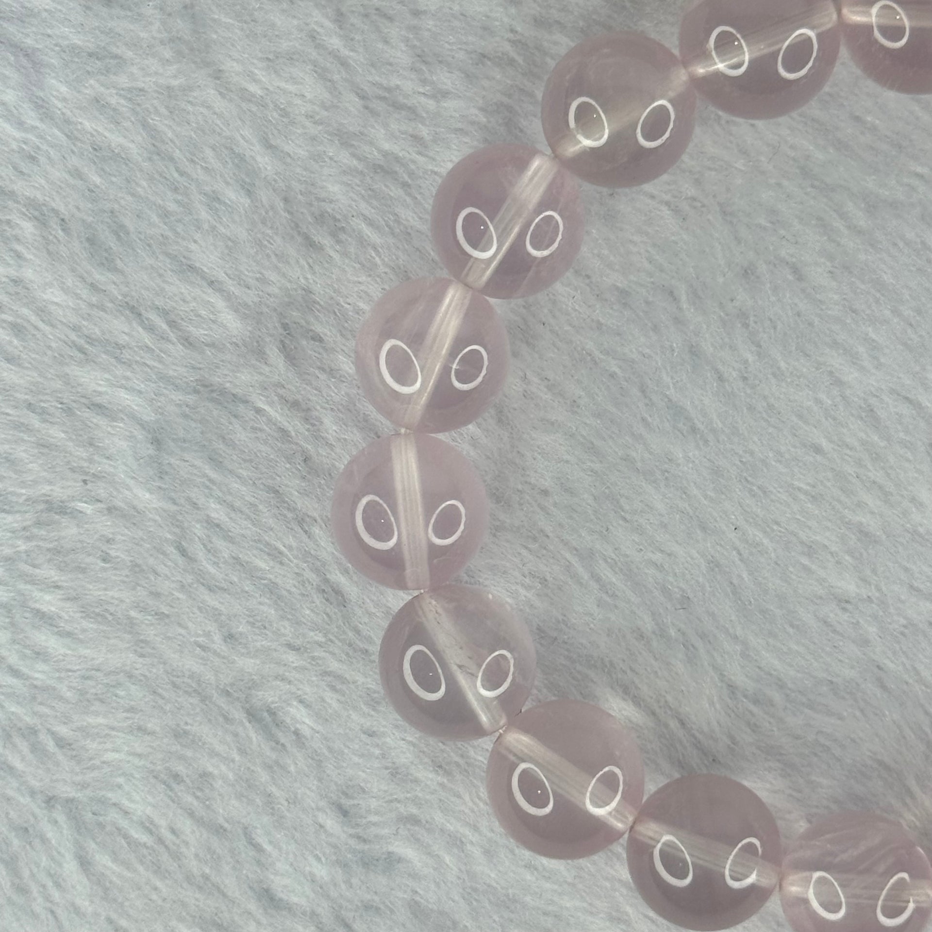 Natural Rose Quartz Beads Bracelet 天然玫瑰石英珠手链 34.47g 17cm 11.4mm 18 Beads - Huangs Jadeite and Jewelry Pte Ltd