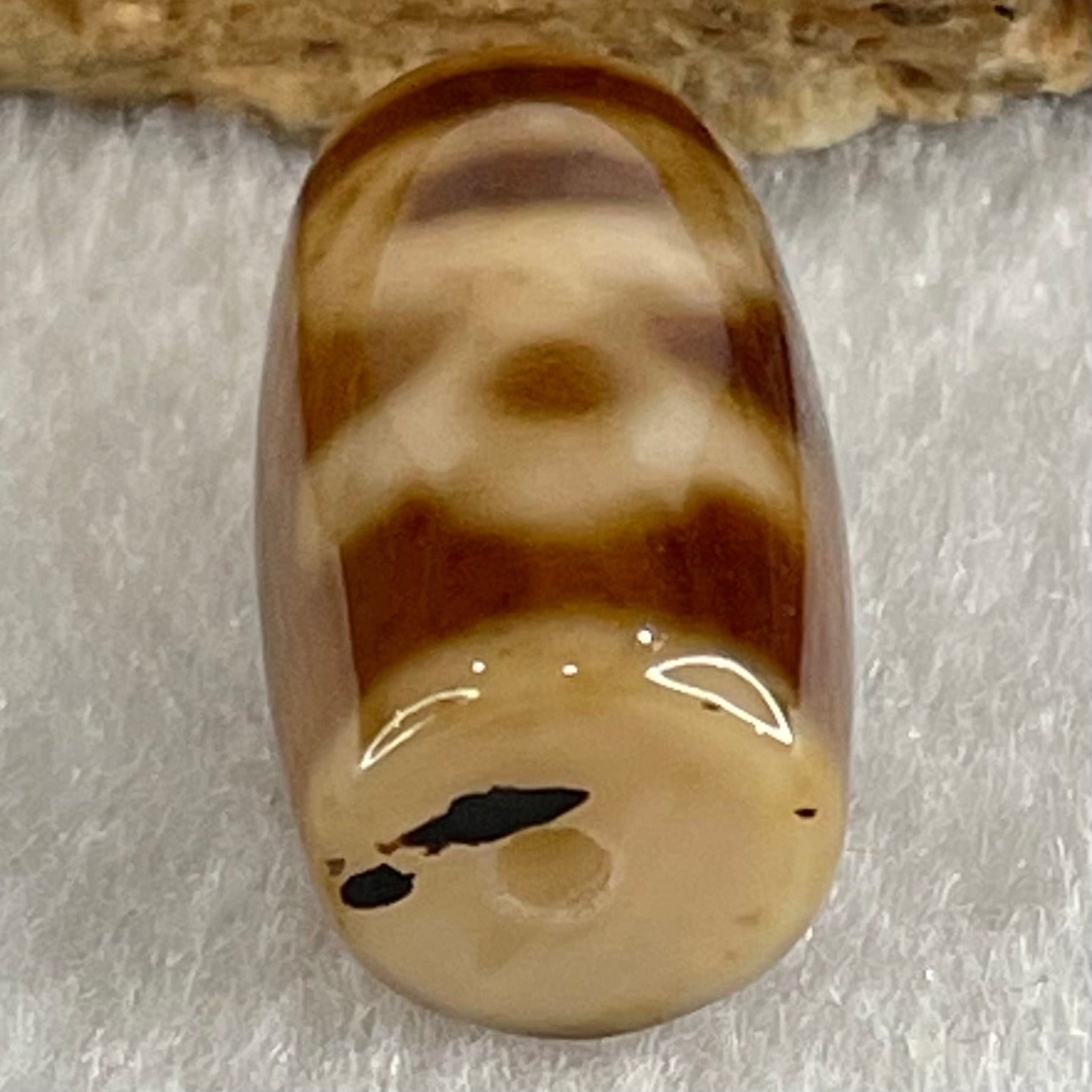 Natural Powerful Tibetan Old Oily Agate Double Cai Shen Dzi Bead Heavenly Master (Tian Zhu) 双财神长天珠 4.81g 20.3 by 11.8mm - Huangs Jadeite and Jewelry Pte Ltd