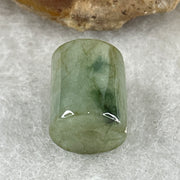 Natural Type A Brownish Green & Green Jadeite Lu Lu Tong Charm Pendant | Cylinder Smooth Fortune & Career (2.57g | 11.7 x 9.6mm | External Rough) - Huangs Jadeite and Jewelry Pte Ltd