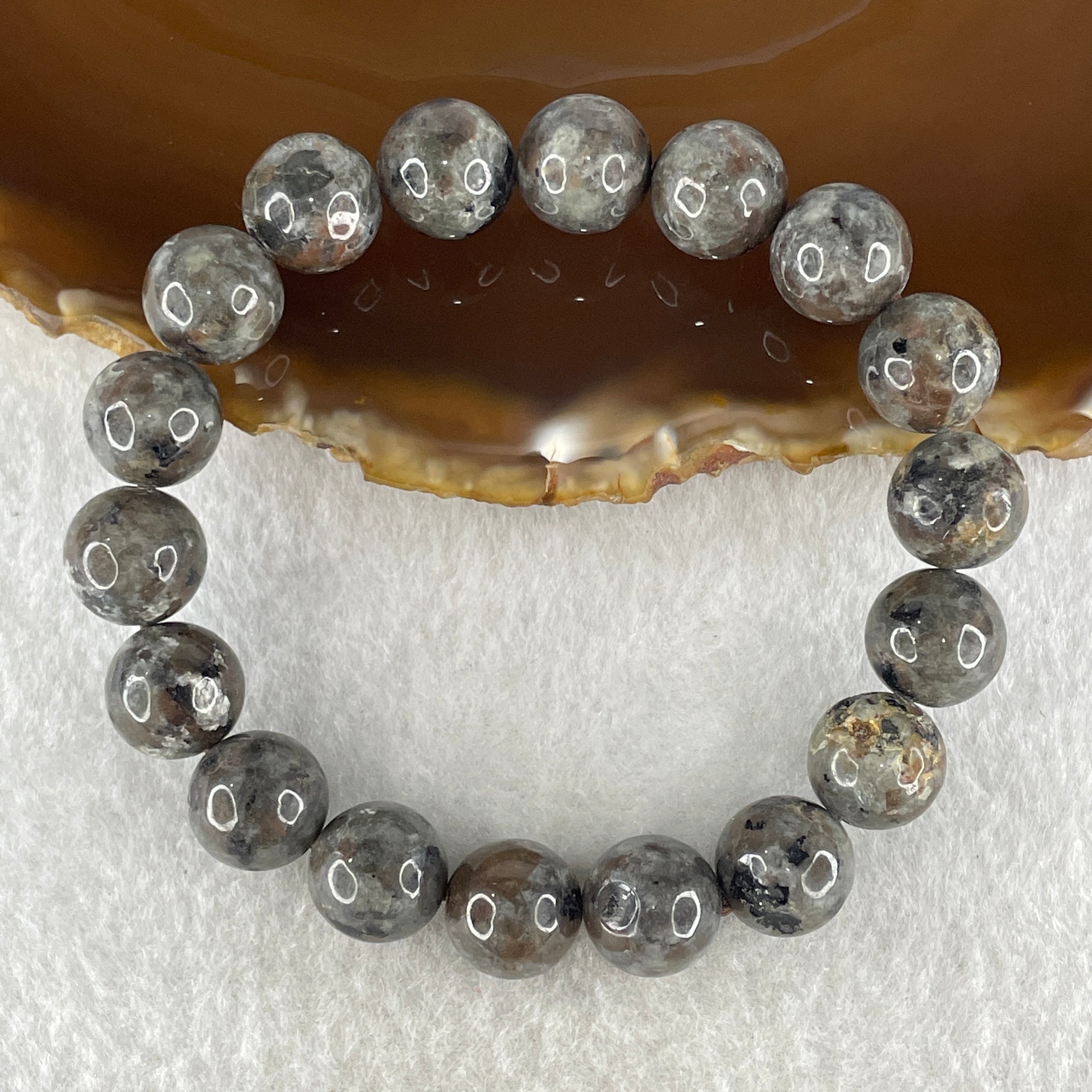 Natural Yooperlite Beads Bracelet 33.47g 16cm 11.3mm 18Beads - Huangs Jadeite and Jewelry Pte Ltd