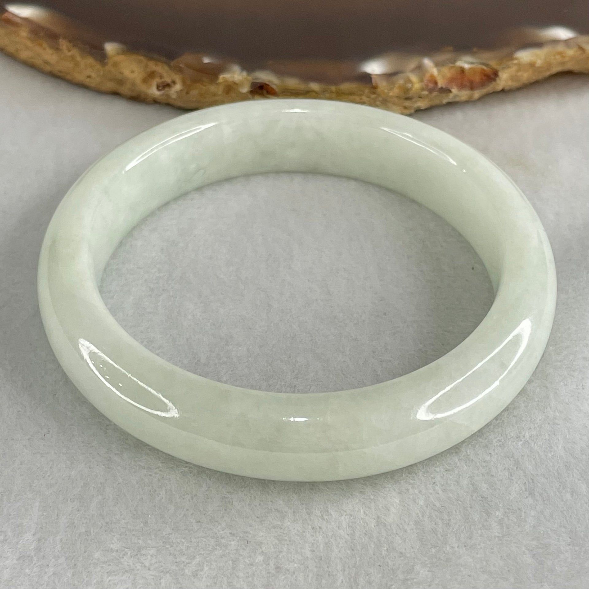 Type A Light Blueish Green Jadeite Bangle 54.57g Inner Diameter 55.1mm 12.4 by 8.4mm (Internal Line) - Huangs Jadeite and Jewelry Pte Ltd