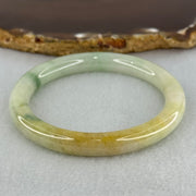 Type A Light Green with Yellow and Blueish Green Patches Jadeite Bangle Internal Diameter 52.0mm 32.14g 7.9 by 8.0mm (Slight Internal Lines) - Huangs Jadeite and Jewelry Pte Ltd