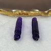 Natural Amethyst Calligraphy Brush Pendent 11.19g 45.3 by 8.9mm Set of 2 - Huangs Jadeite and Jewelry Pte Ltd