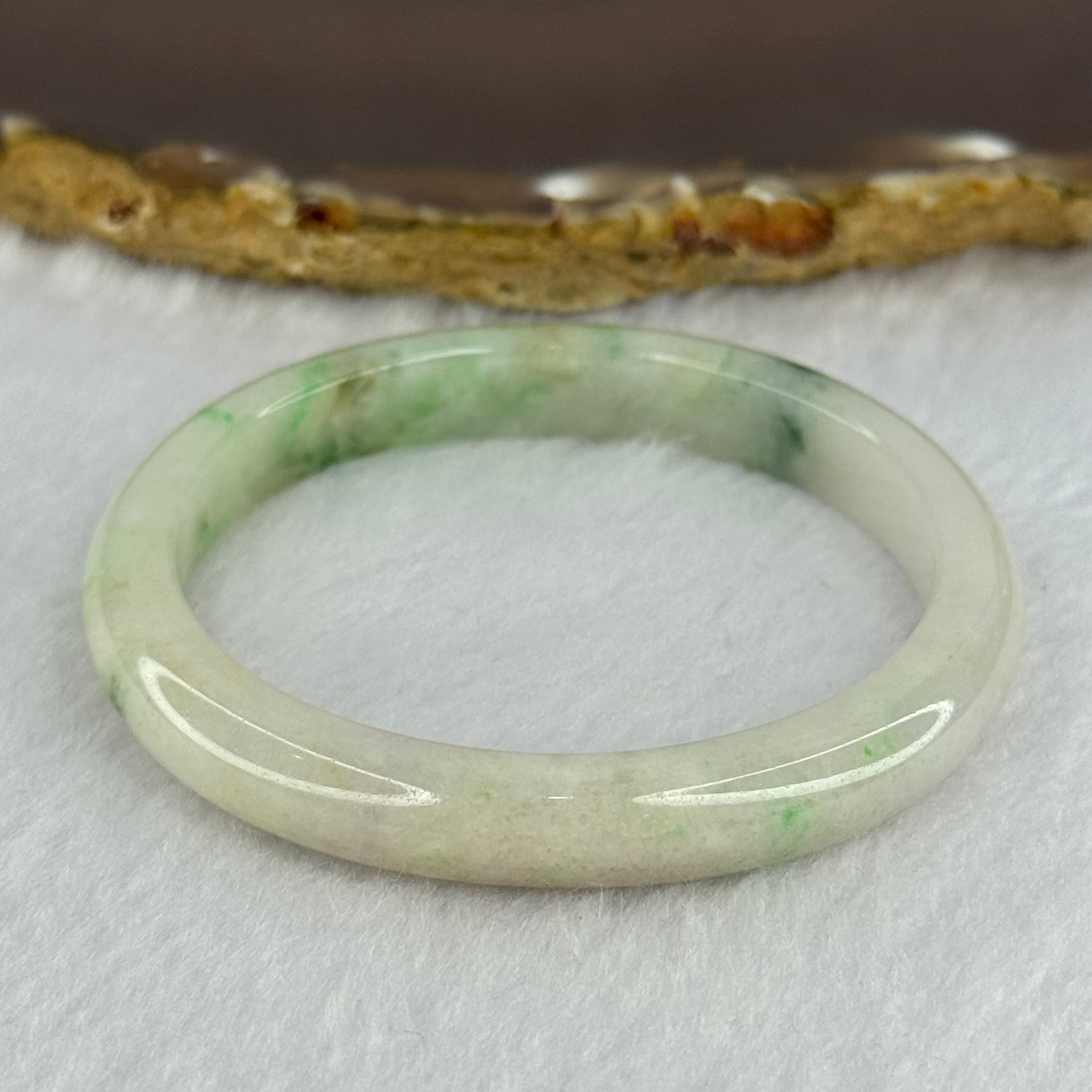 Type A Green Jadeite Bangle 23.55g Internal Diameter 49.3mm 8.4 by 6.3mm (Slight External Line) - Huangs Jadeite and Jewelry Pte Ltd