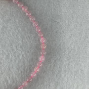 Natural Type A Semi-Icy Pink Jadeite Beads Bracelet | 17cm Delicate 3.8mm Round Genuine Pink Jade Bracelet Rose Gold Clasp (5.32g 49 Beads) - Huangs Jadeite and Jewelry Pte Ltd