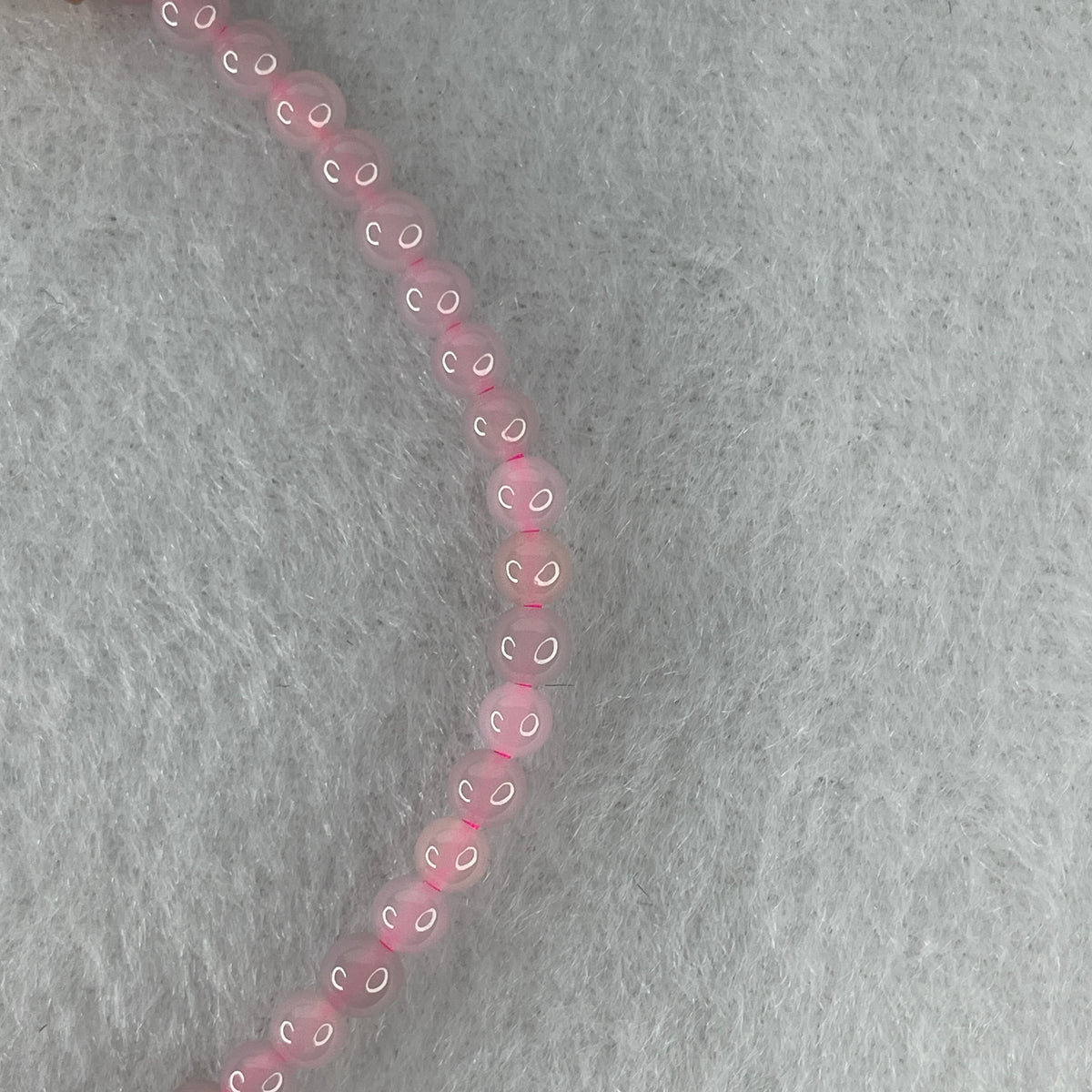 Natural Type A Semi-Icy Pink Jadeite Beads Bracelet | 17cm Delicate 3.8mm Round Genuine Pink Jade Bracelet Rose Gold Clasp (5.32g 49 Beads) - Huangs Jadeite and Jewelry Pte Ltd