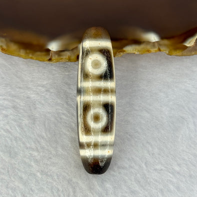 Natural Powerful Tibetan Old Oily Agate 4 Eyes Dzi Bead Heavenly Master (Tian Zhu) 四眼天诛 11.28g 47.0 by 12.6mm - Huangs Jadeite and Jewelry Pte Ltd