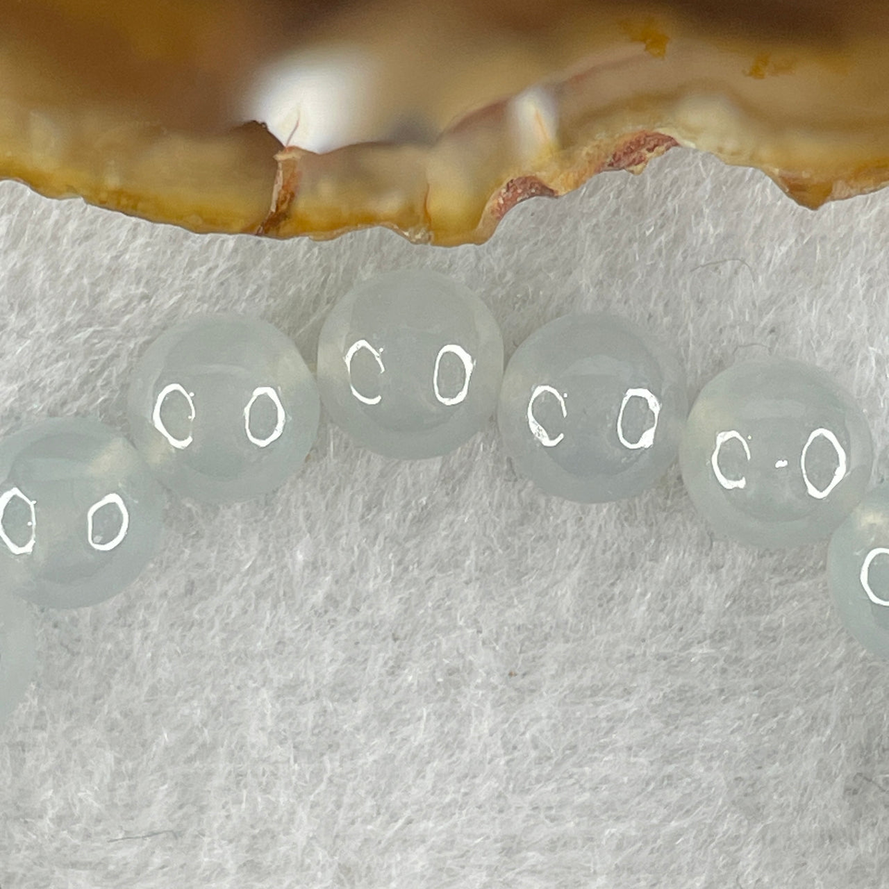 High Grade Natural Type A Icy Light Blueish Lavender Jadeite  Beads Bracelet 19.85g 15cm 8.0mm 23 Beads