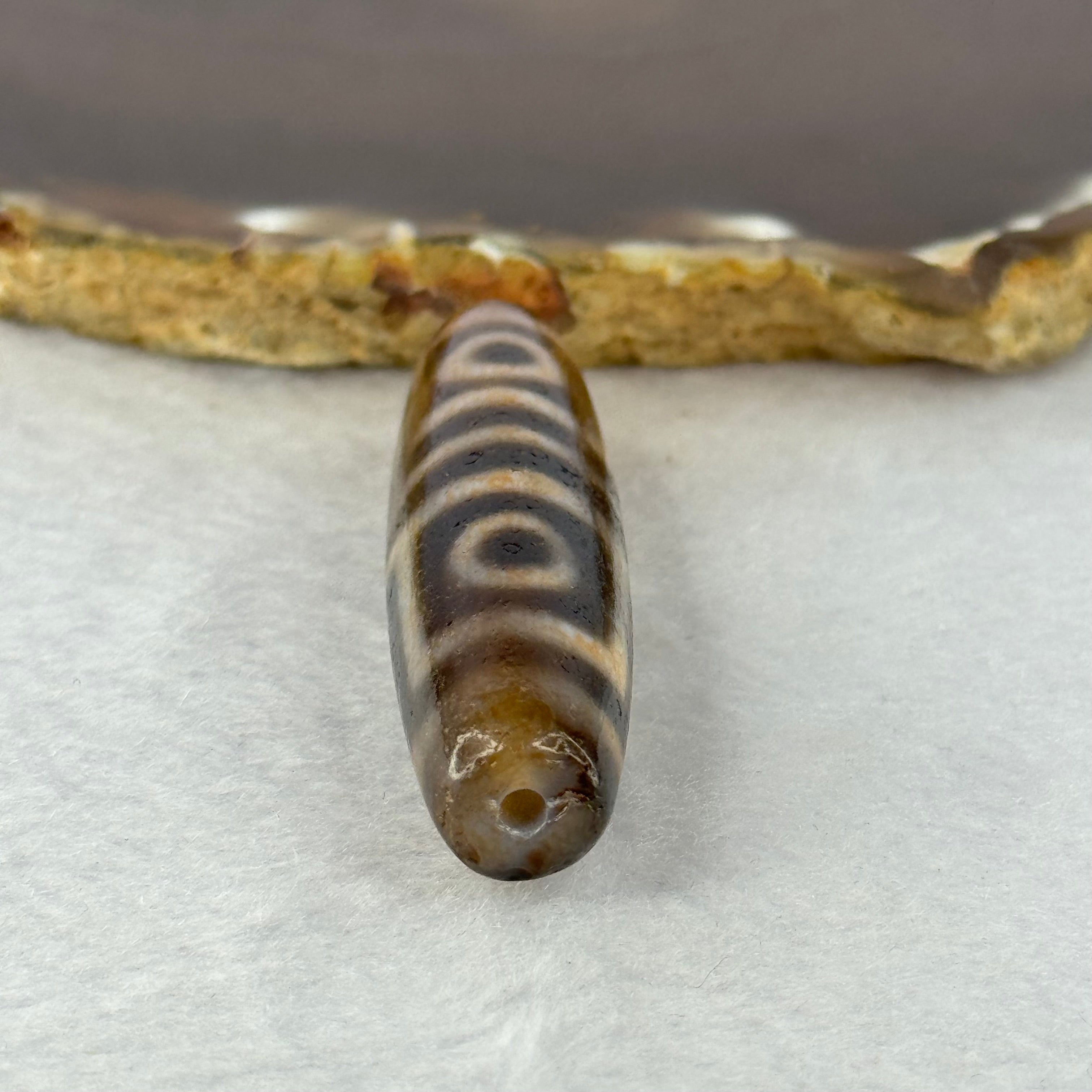 天然强力西藏老油性玛瑙四眼天珠天师（天珠）四眼天诛18.47 克58.4 x