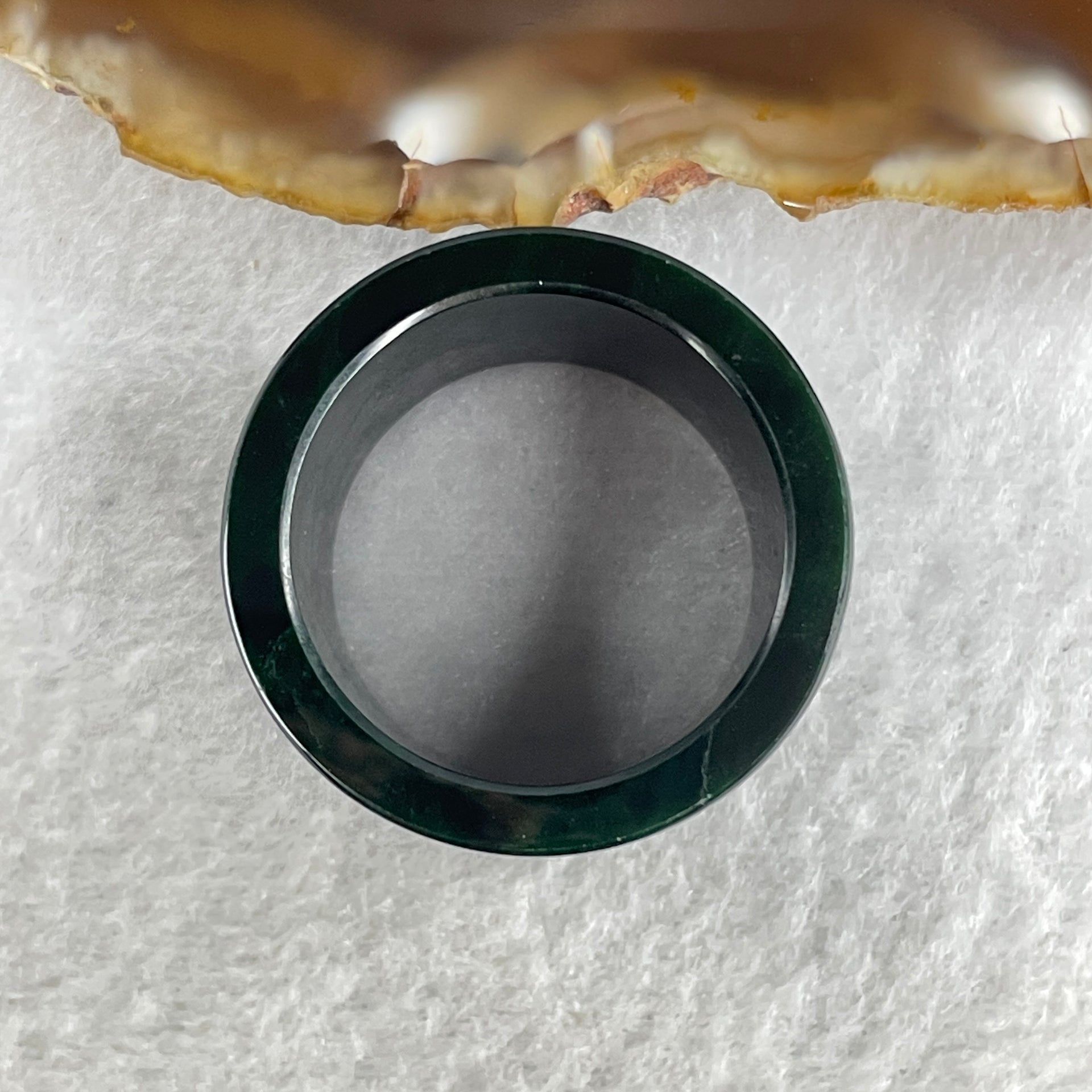 Rare Type A Old Mine Full Spicy Green Jade Jadeite Dragon Ring 17.59g US 14.75 HK 33.5 Inner Diameter 23.7mm Thickness 21.6 by 3.4 - Huangs Jadeite and Jewelry Pte Ltd