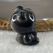 Black Obsidian Labubu Charm Display 16.03g 29.8 by 22.6 by 20.0mm - Huangs Jadeite and Jewelry Pte Ltd