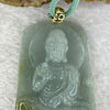 Type A Sky Blue with Brown Jadeite Buddha Pendent 48.93g 66.9 by 42.0 by 9.0mm - Huangs Jadeite and Jewelry Pte Ltd