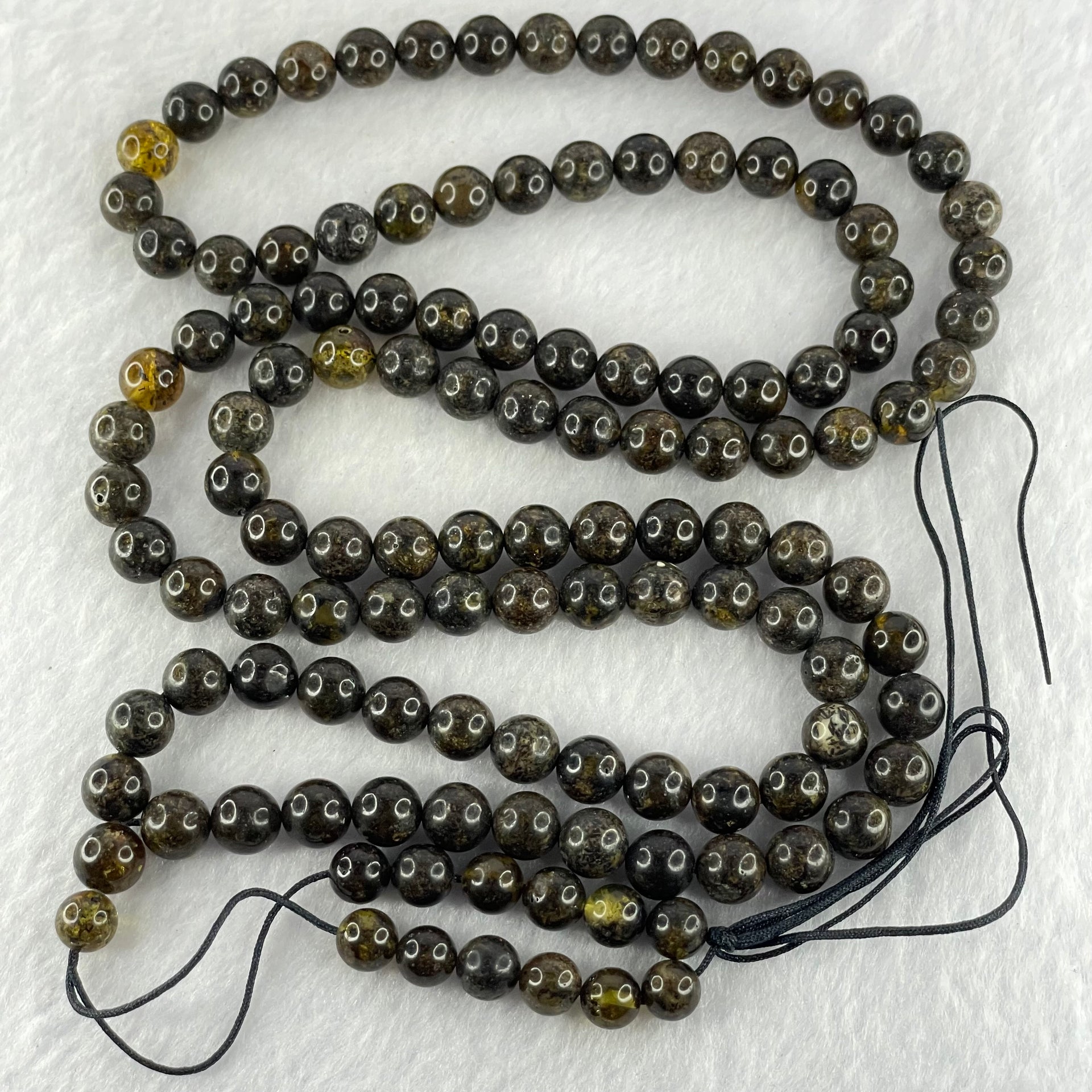 Natural Medicine King Amber Beads Necklace 天然药王琥珀项链 36.73g 92cm 8.3mm 111 Beads - Huangs Jadeite and Jewelry Pte Ltd