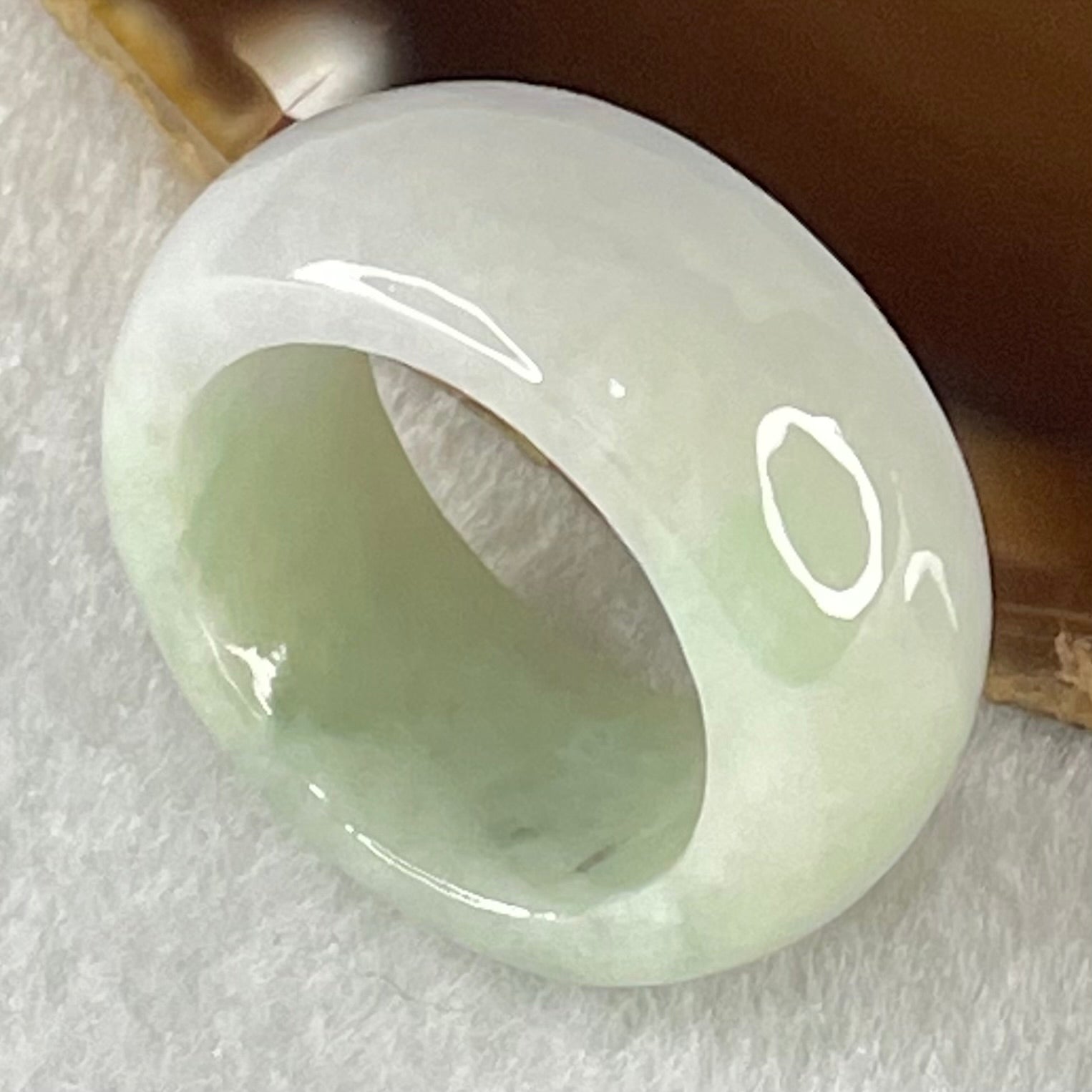 Type A Light Lavender with Green Patches Jadeite Ring 11.08g 11.3 by 8.9mm US9.8 HK22 (Slight Internal Line) - Huangs Jadeite and Jewelry Pte Ltd