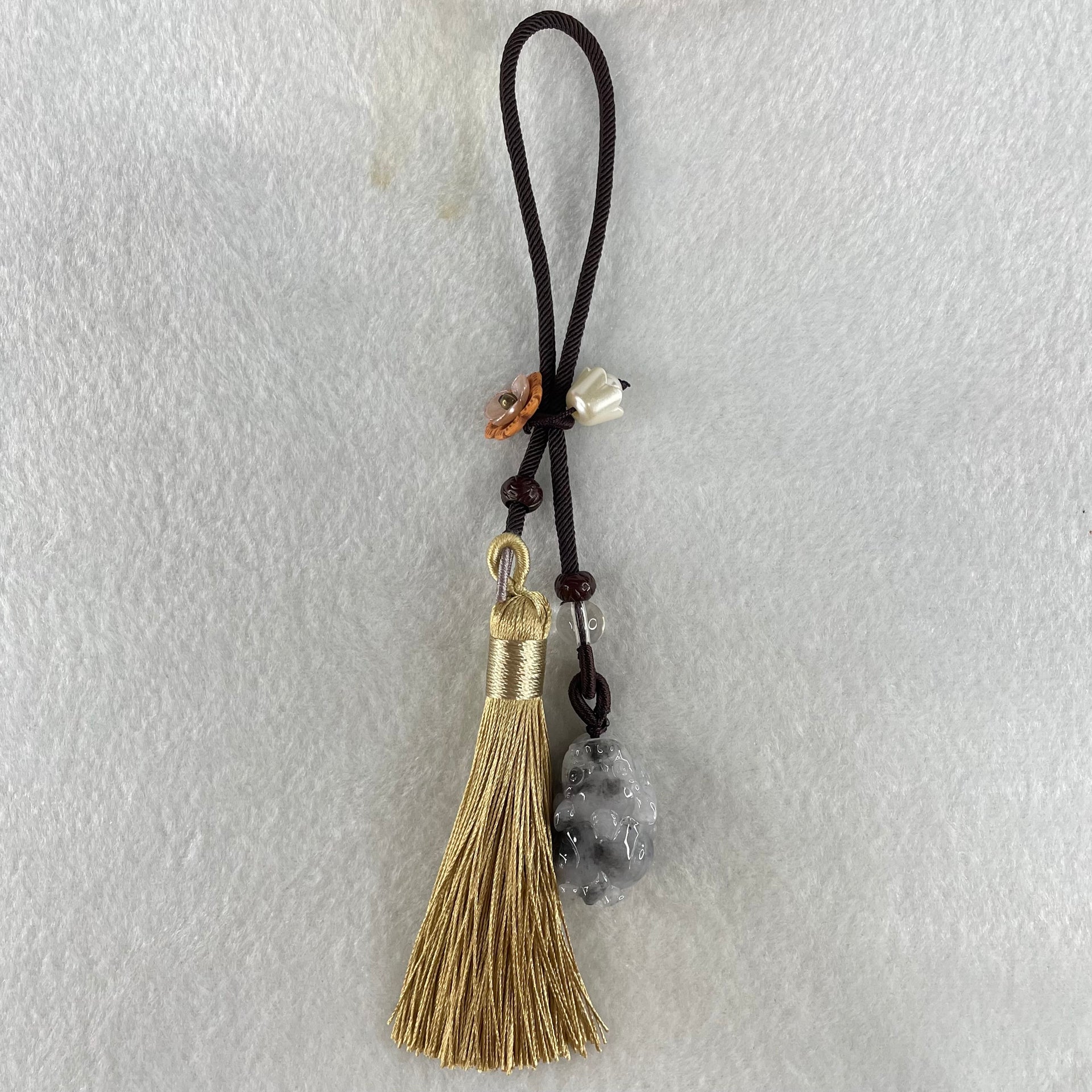 Type A Lavender with Wuji Black Patches Jadeite Male Pixiu Pendant 11.00g 26.0 by 17.7 by 12.8mm - Huangs Jadeite and Jewelry Pte Ltd