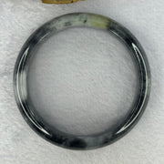 Type A Wuji Black Grey and Yellow Jadeite Bangle 72.74g Internal Diameter 60.5mm 16.4 by 8.1mm (Close to Perfect) - Huangs Jadeite and Jewelry Pte Ltd