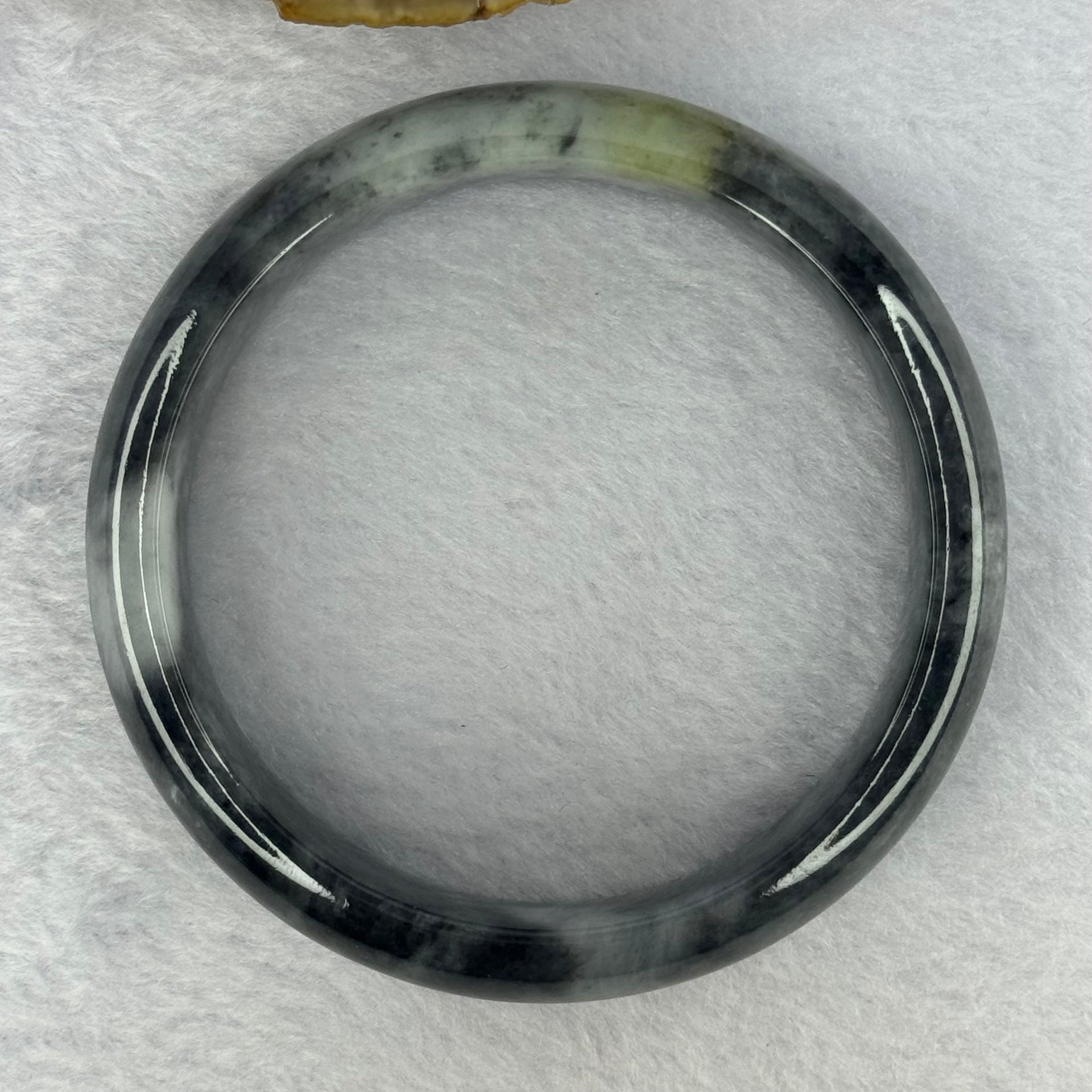 Type A Wuji Black Grey and Yellow Jadeite Bangle 72.74g Internal Diameter 60.5mm 16.4 by 8.1mm (Close to Perfect) - Huangs Jadeite and Jewelry Pte Ltd