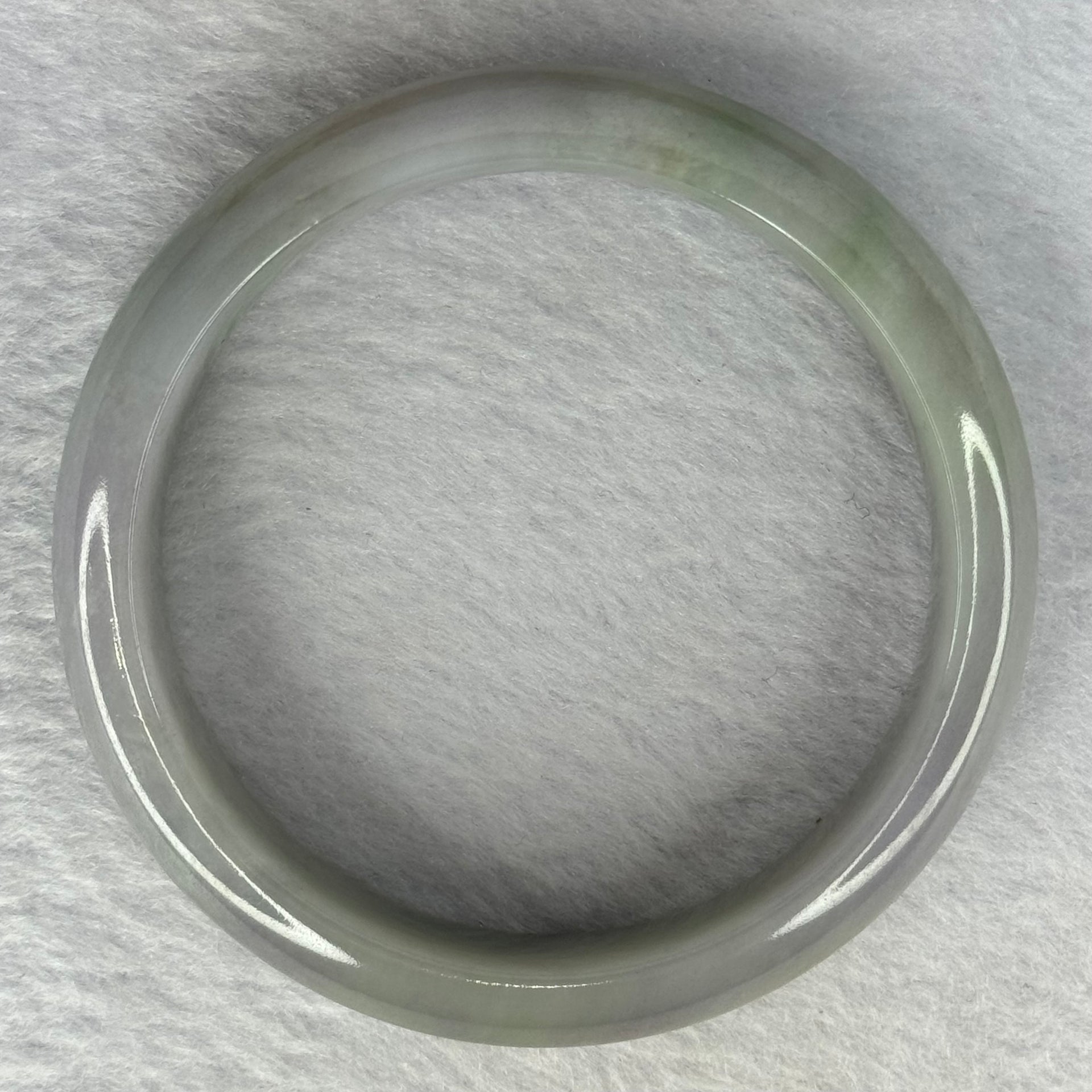 Type A Lavender with Green and Yellow Patches Jadeite Bangle Internal Diameter 59.0mm 67.00g 15.3 by 8.4mm (Close to Perfect) - Huangs Jadeite and Jewelry Pte Ltd