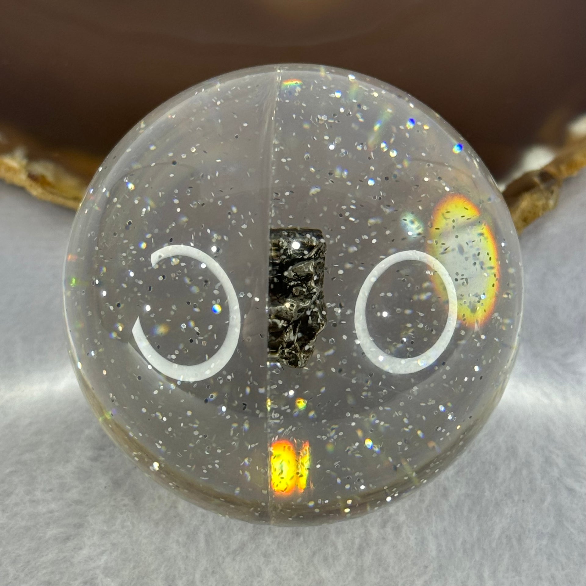 Natural Meteorite Ball Display Approximately Dimensions 155.52g 60.0mm by 76mm (This item has multiple quantity and every piece is unique, and each meteorite may look slightly different) - Huangs Jadeite and Jewelry Pte Ltd