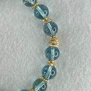 Good Grade Natural Blue Topaz Beads Bracelet 26.61g 16cm 8.8mm 16 Beads - Huangs Jadeite and Jewelry Pte Ltd
