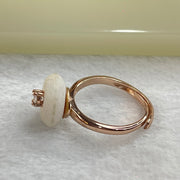 Natural Milky Quartz In S925 Sliver Ring In Rose Gold Color 2.80g 3.0 by 1.5mm - Huangs Jadeite and Jewelry Pte Ltd