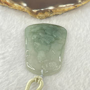 Type A Semi Icy Blueish Green Jadeite Guan Yin With Elephant and Flower Samantha Bodhisattva Pendant 31.38g 58.4 by 38.8 by 7.2mm - Huangs Jadeite and Jewelry Pte Ltd