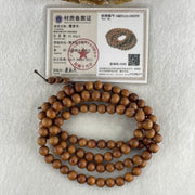Certified Natural Sandalwood Beads Necklace 33.93g 84cm 8.1mm 111Beads - Huangs Jadeite and Jewelry Pte Ltd