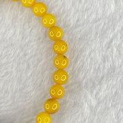 Natural Butterscotch Amber Beads with Rare Tibetan Old Antique Oily Agate Tiger Tooth Daluo Dzi Bead 8.08g 16cm 15.7 by 12.3mm 26 Beads 6.5mm - Huangs Jadeite and Jewelry Pte Ltd