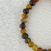 Natural Mixed Color Amber Beads Bracelet 天然琥珀手链 6.51g 16.5cm 7.8mm 32 Beads - Huangs Jadeite and Jewelry Pte Ltd