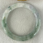 Type A Light Green with Green piao Hua Floral Jadeite Bangle 54.80g Inner Diameter 55.9mm 10.2 by 10.6mm (Internal Lines) - Huangs Jadeite and Jewelry Pte Ltd