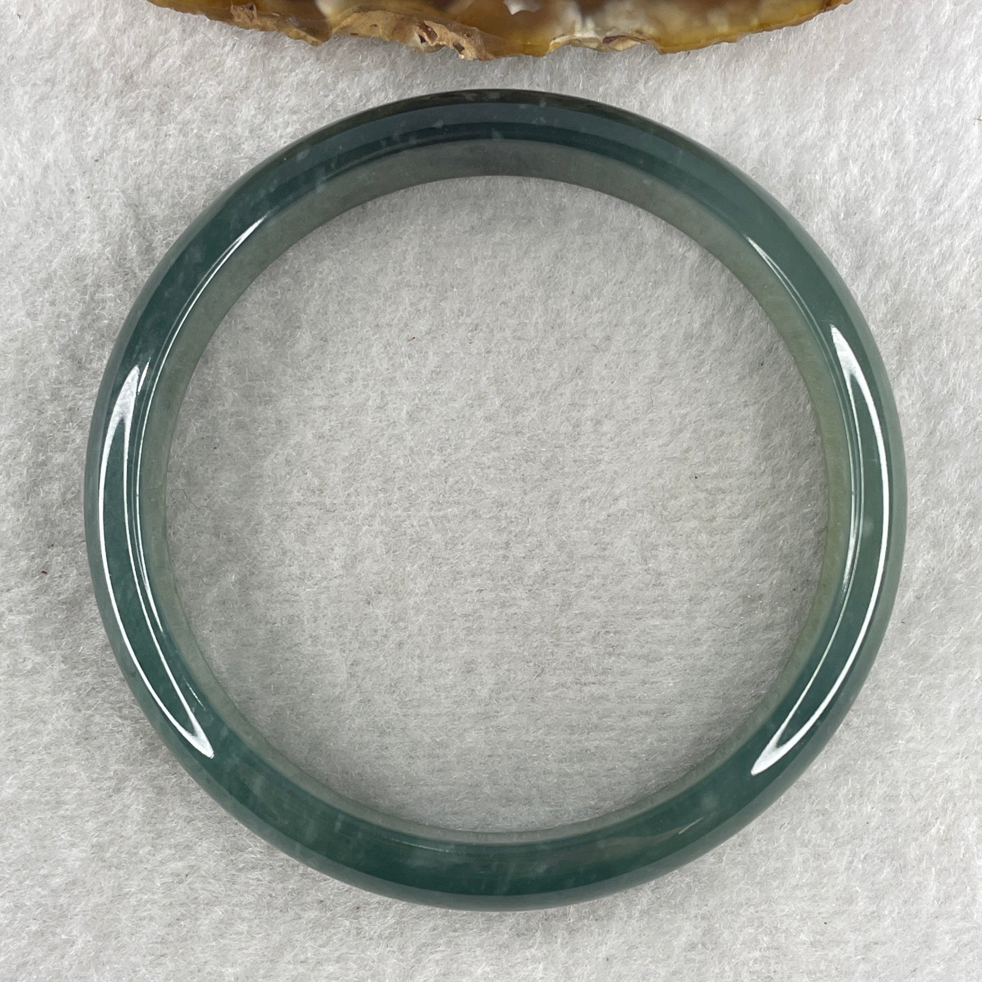 Certified Type A Semi Icy Blueish Green Jadeite Bangle 39.74g inner diameter 59.3mm 12.1 by 6.1mm (Close to Perfect) - Huangs Jadeite and Jewelry Pte Ltd