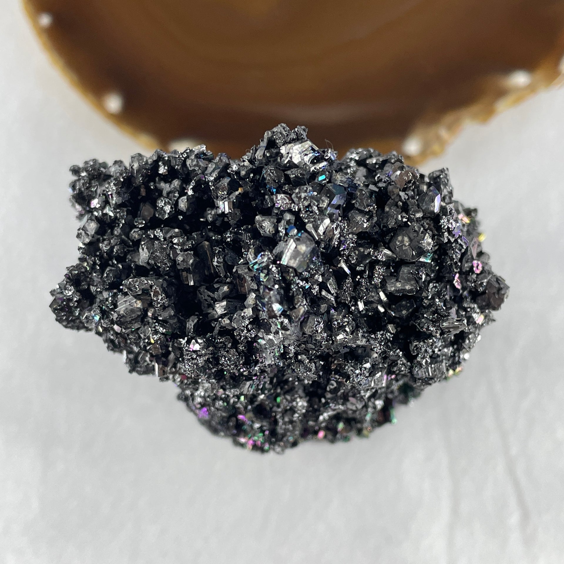 Natural-Black-Moissanite-Rough-Display-with-Wooden-Stand-280.79g-71.5-by-54.0-by-136.0mm
