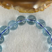 Good Grade Natural Blue Topaz Beads Bracelet 36.55g 15cm 10.3mm 19 Beads - Huangs Jadeite and Jewelry Pte Ltd