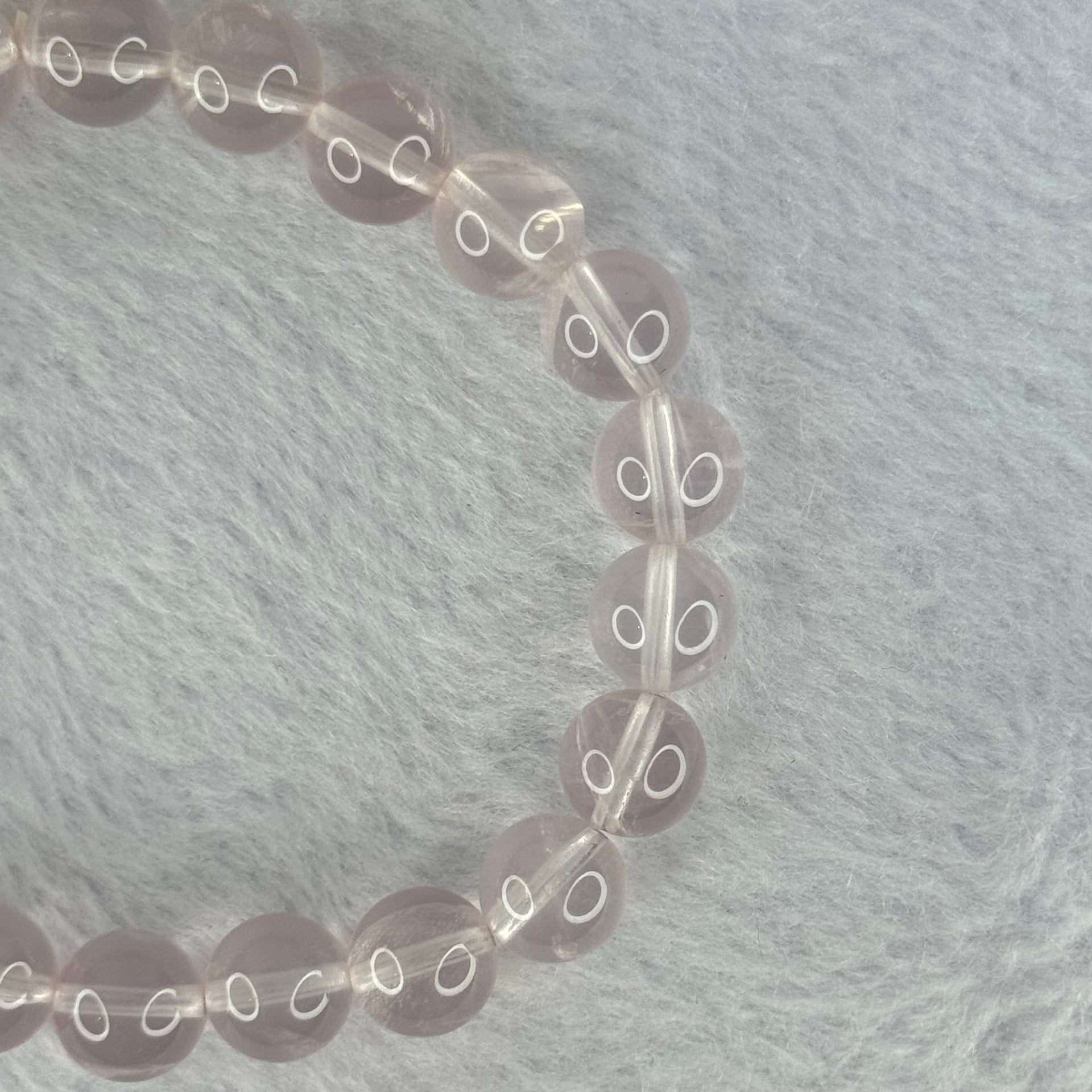 Natural Rose Quartz Beads Bracelet 天然玫瑰石英珠手链 20.77g 16cm 8.9mm 22 Beads - Huangs Jadeite and Jewelry Pte Ltd