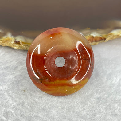 Natural Agate Ping An Kou Donut 9.17g 27.9 by 8.5 mm - Huangs Jadeite and Jewelry Pte Ltd