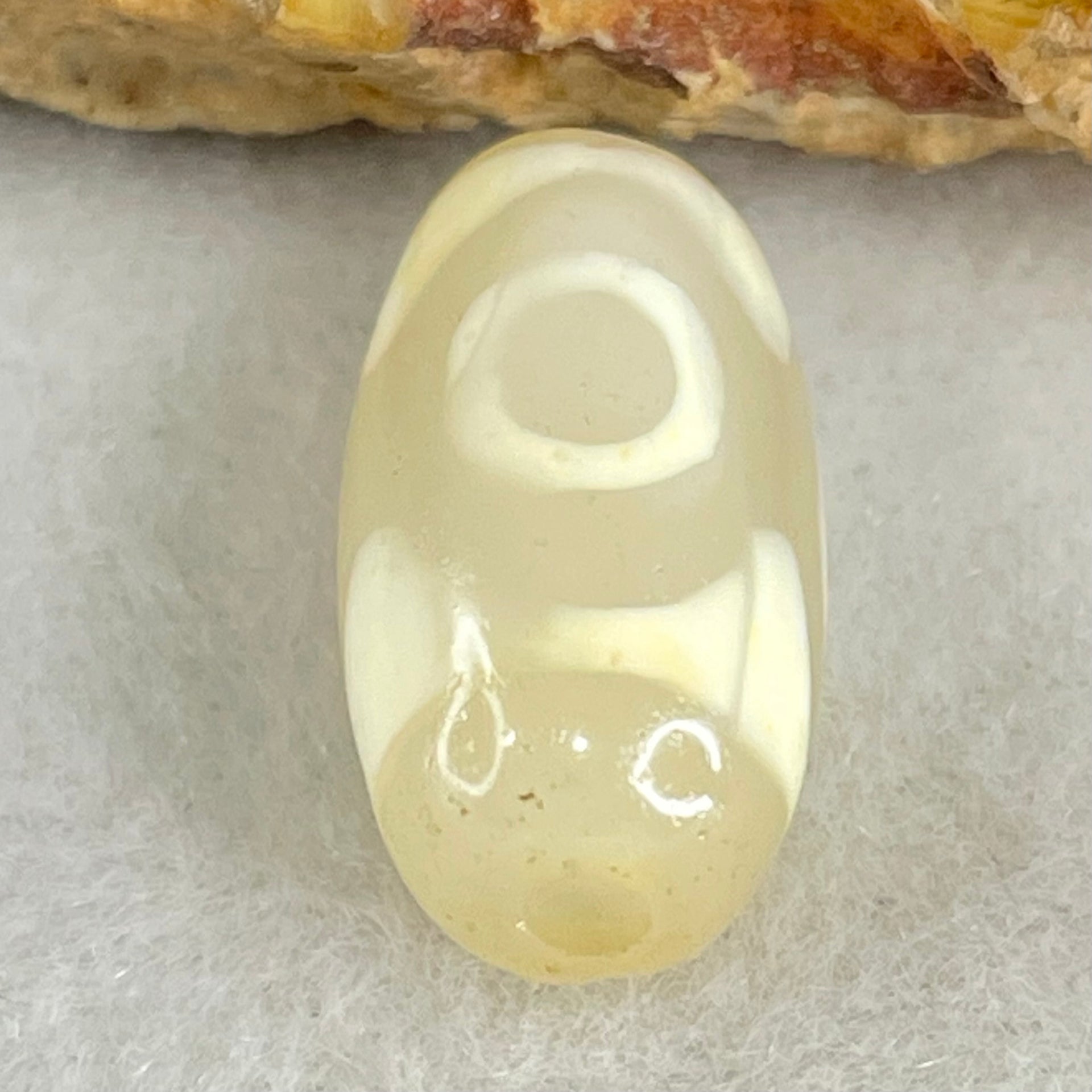 Natural Powerful Tibetan Old Oily Agate 3 Eyes Dzi Bead Heavenly Master (Tian Zhu) 三眼天诛 2.84g 19.3 by 10.1mm - Huangs Jadeite and Jewelry Pte Ltd