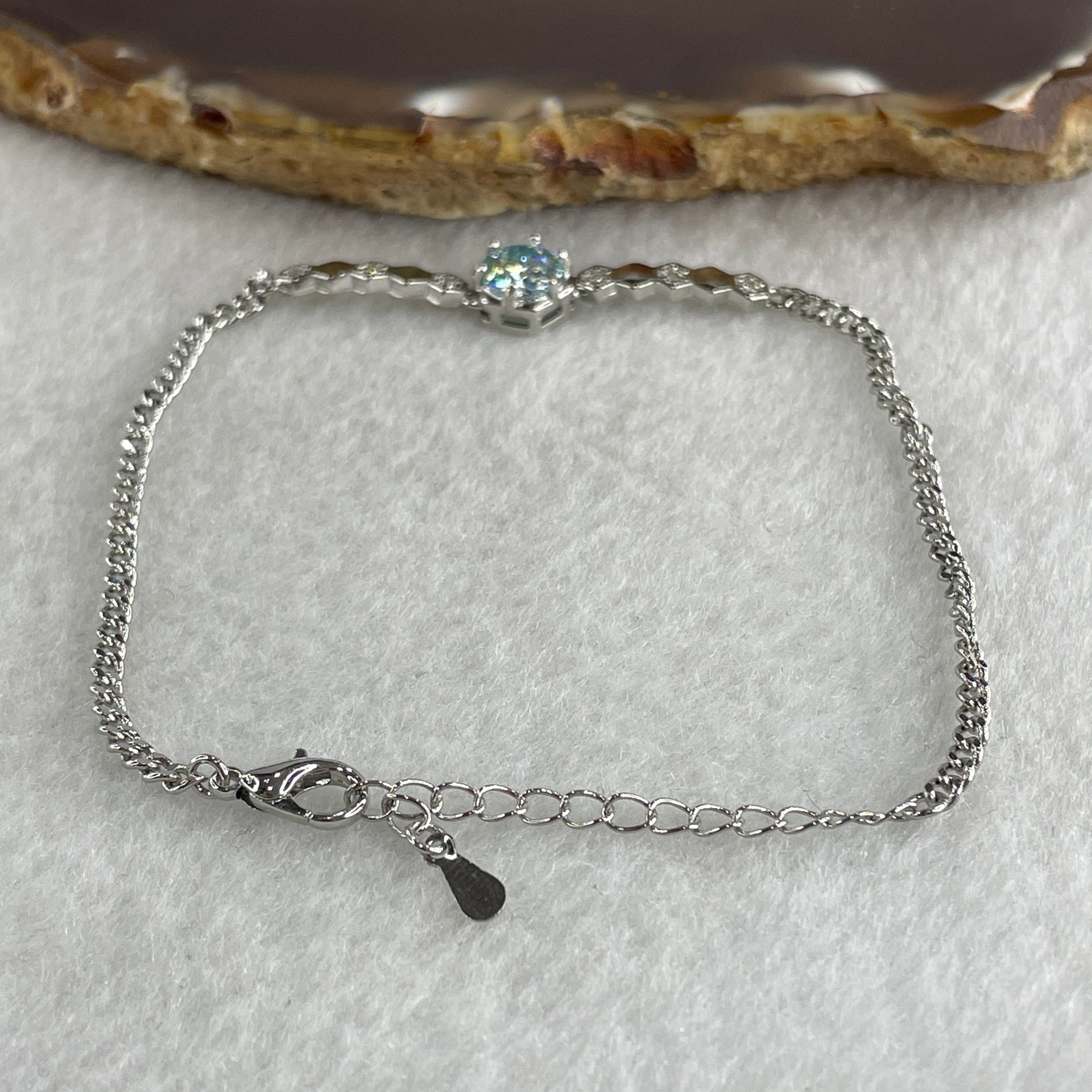 Certified Moissanites Bracelet in S925 Sliver 3.10g 7.0 by 2.5mm - Huangs Jadeite and Jewelry Pte Ltd