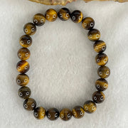 Natural Yellow Tiger's Eye Quartz Beads Bracelet 18.55g 16cm 8.5mm 23 Beads - Huangs Jadeite and Jewelry Pte Ltd
