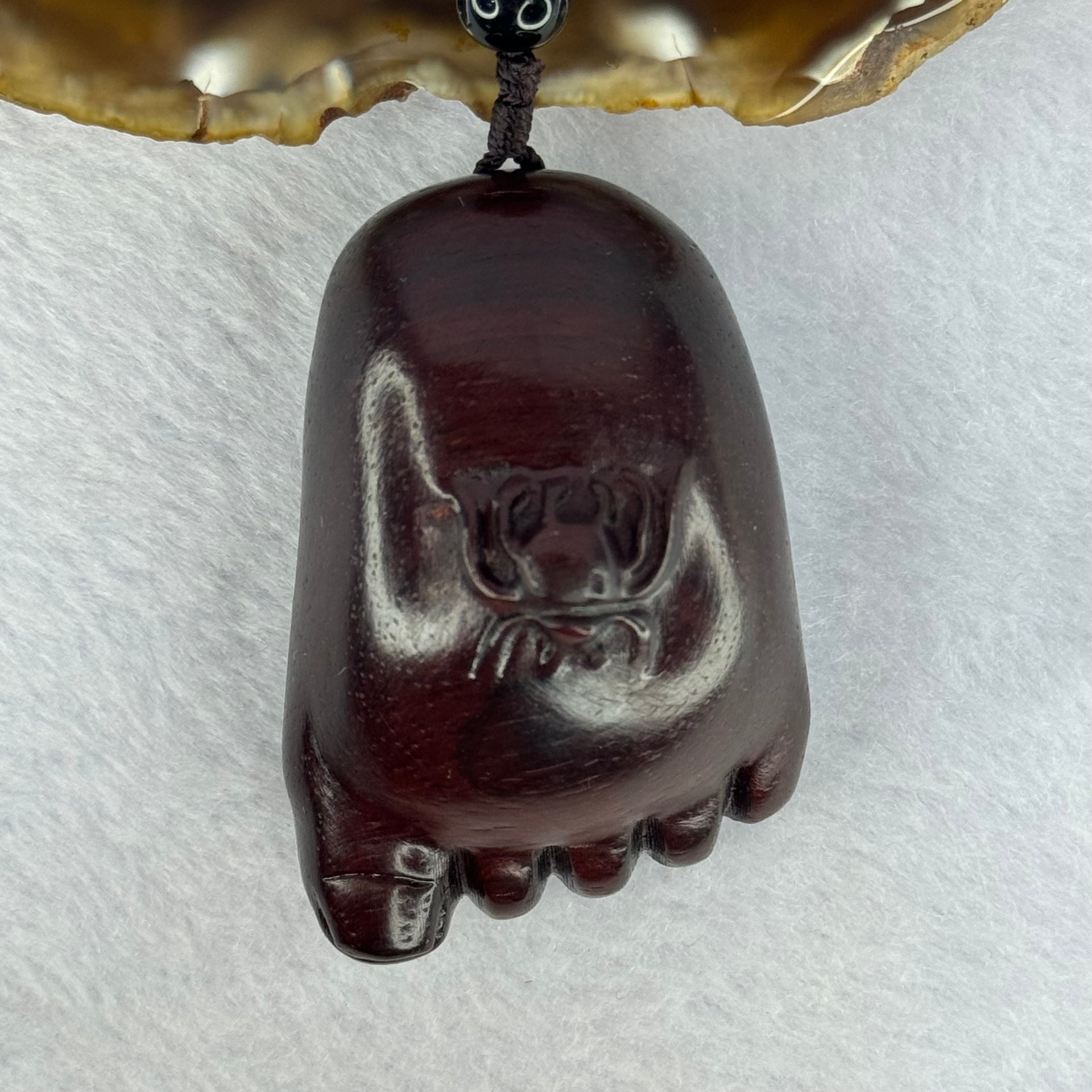 Natural African Zitan Rosewood Spider on Foot Handplay 非洲紫檀木知足常乐手把件 54.87g 58.8 by 39.5 by 33.3mm - Huangs Jadeite and Jewelry Pte Ltd