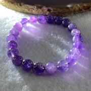 Natural Amethyst Quartz Beads Bracelet 16.03g 14cm 8.0mm 22 Beads - Huangs Jadeite and Jewelry Pte Ltd