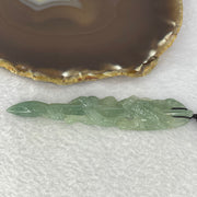 Type A Sky Blue Jadeite Dragon Brush Pendent 24.09g 110.5 by 21.0 by 8.5 mm - Huangs Jadeite and Jewelry Pte Ltd