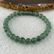Type A Natural High Icy Blueish Green Jadeite Beads Bracelet 12.86g 14.5cm 6.6mm 27 Beads - Huangs Jadeite and Jewelry Pte Ltd