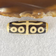 Natural Powerful Tibetan Old Oily Agate Water Lines 8 Eyes Dzi Bead Heavenly Master (Tian Zhu) 水纹八眼天诛 10.08g 38.2 by 13.0mm - Huangs Jadeite and Jewelry Pte Ltd