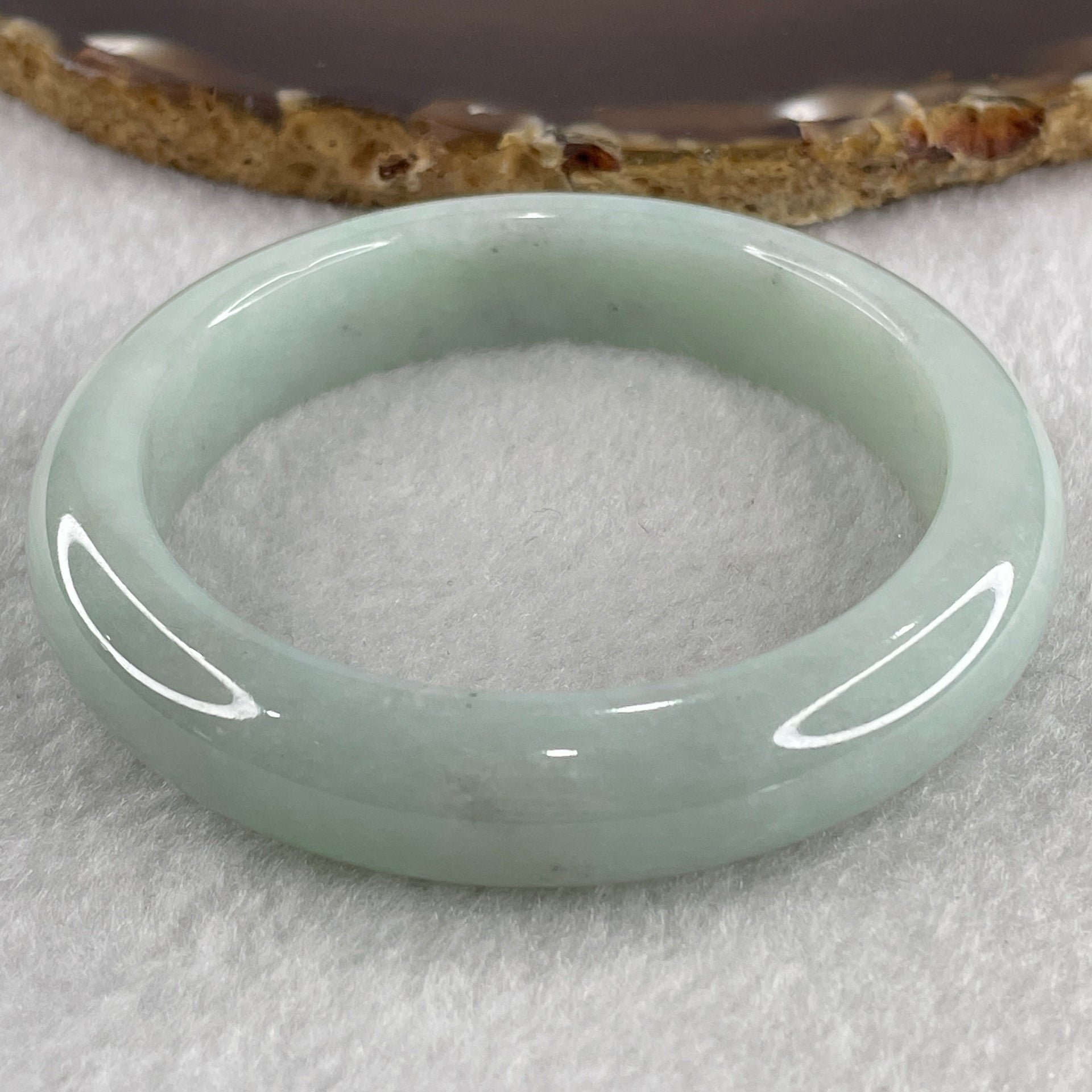 Type A Blueish Green with Faint Lavender Jadeite Bangle Internal Diameter 53.9mm 54.99g 12.5 by 8.7mm (Very Slight Internal Line ) - Huangs Jadeite and Jewelry Pte Ltd