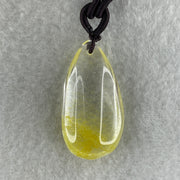 Natural Golden Rutilated Quartz Tear Drop Necklace 11.11g 33.8 by 17.2 by 9.0mm - Huangs Jadeite and Jewelry Pte Ltd