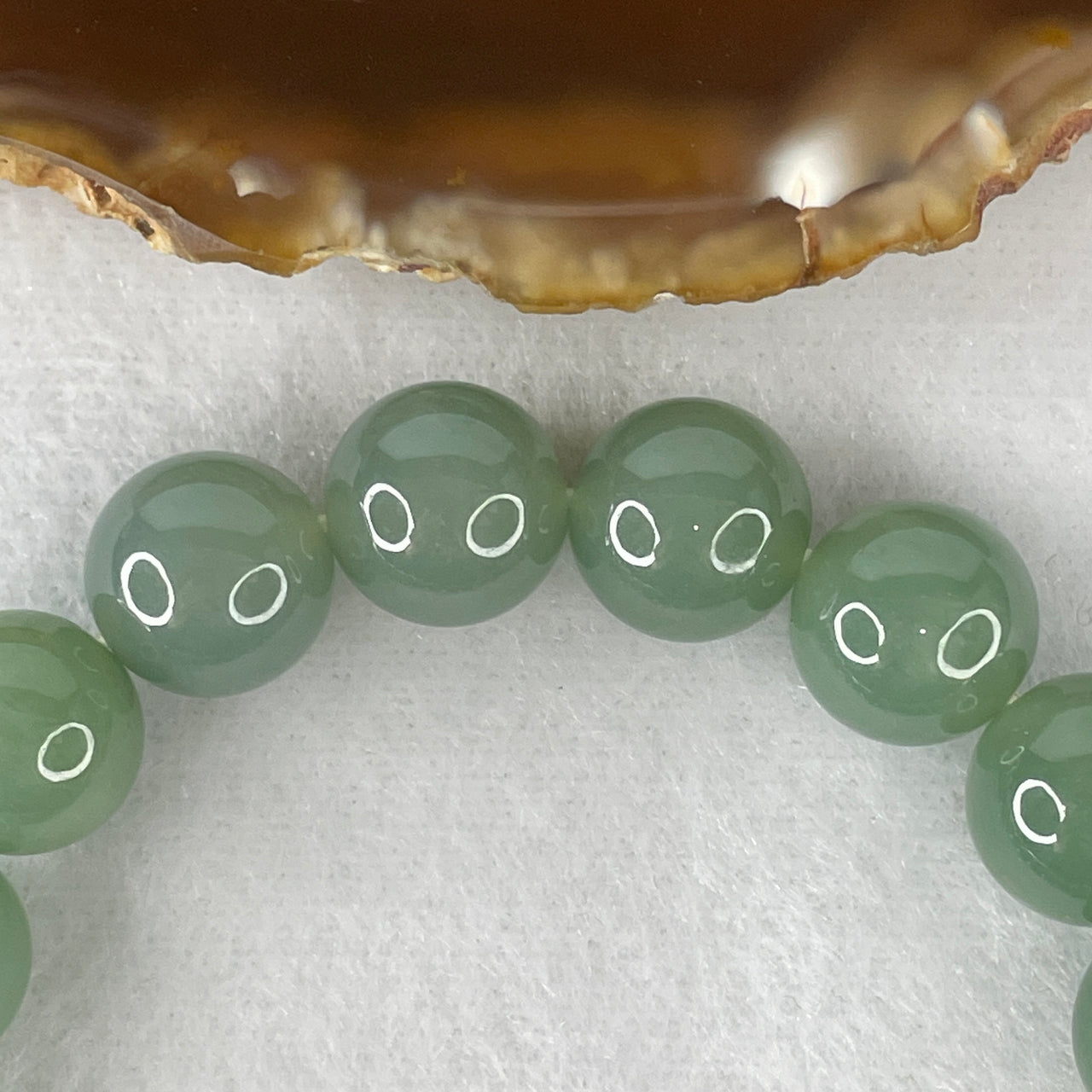 Certified Type A Jelly Blueish-Green Jadeite Investment Bracelet | Ultra-Translucent Liquid-Glass Beads | 100% Natural Grade A Fei Cui Masterpiece | 17-Bead Sovereign Alignment (49.52g | 12.0mm | 16cm)