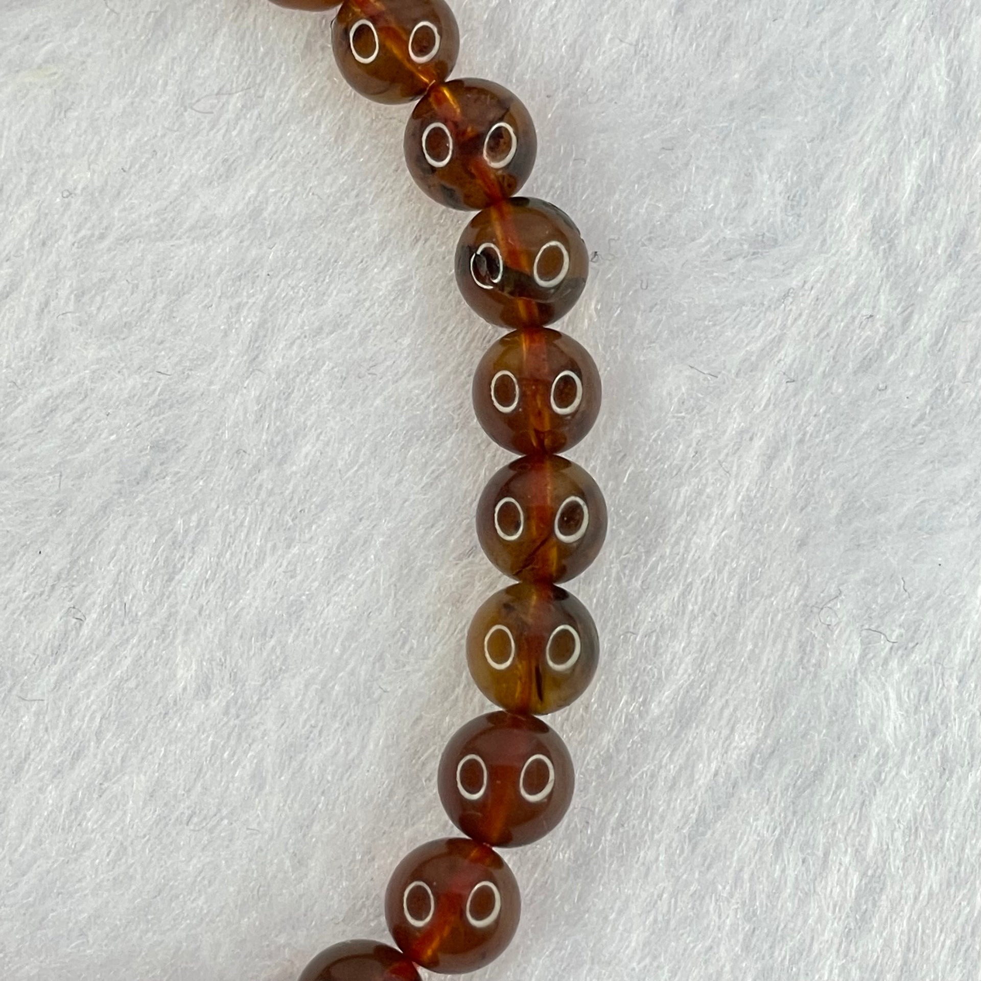 Natural Purple Amber Beads Bracelet 天然紫蜜琥珀手链 4.19g 15cm 6.6mm 27 Beads - Huangs Jadeite and Jewelry Pte Ltd
