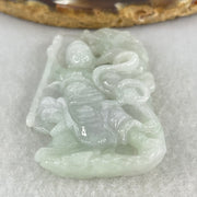 Type A Light Green with Lavender Jadeite Sun Wu Kong with Dragon Pendant 26.42g 52.8 by 36.3 by 36.2mm - Huangs Jadeite and Jewelry Pte Ltd